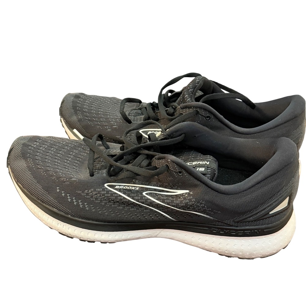 Brooks Glycerin 19 Mens Running Shoes Black White 1103561D068 Size 14